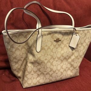 Coach City Tote Bag in Canvas & Leather.